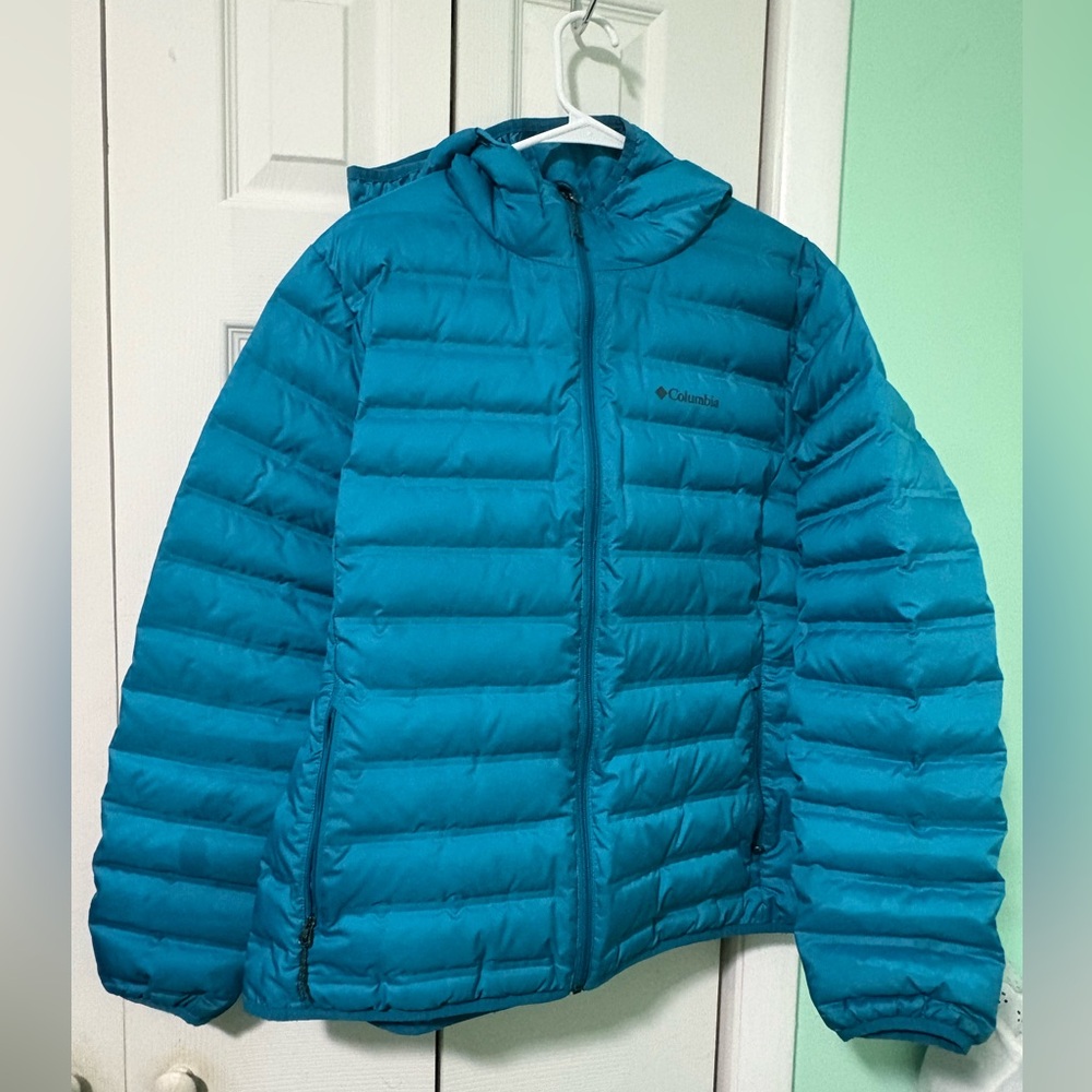 Columbia Aqua Blue down Jacket XXL